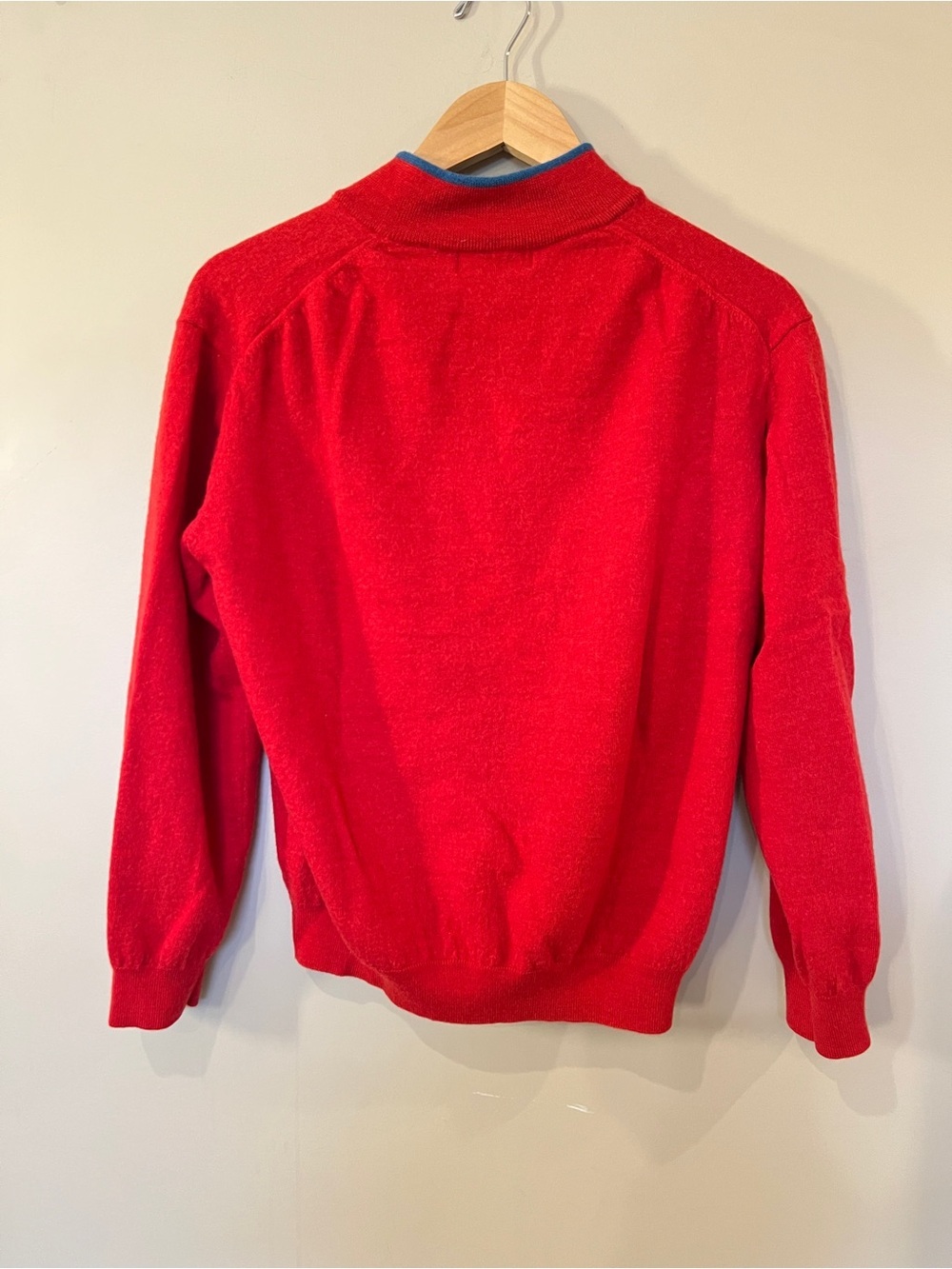 Bugatchi Uomo Red Merino Wool Quarter Zip Sweater Men’s Large - Picture 5 of 5